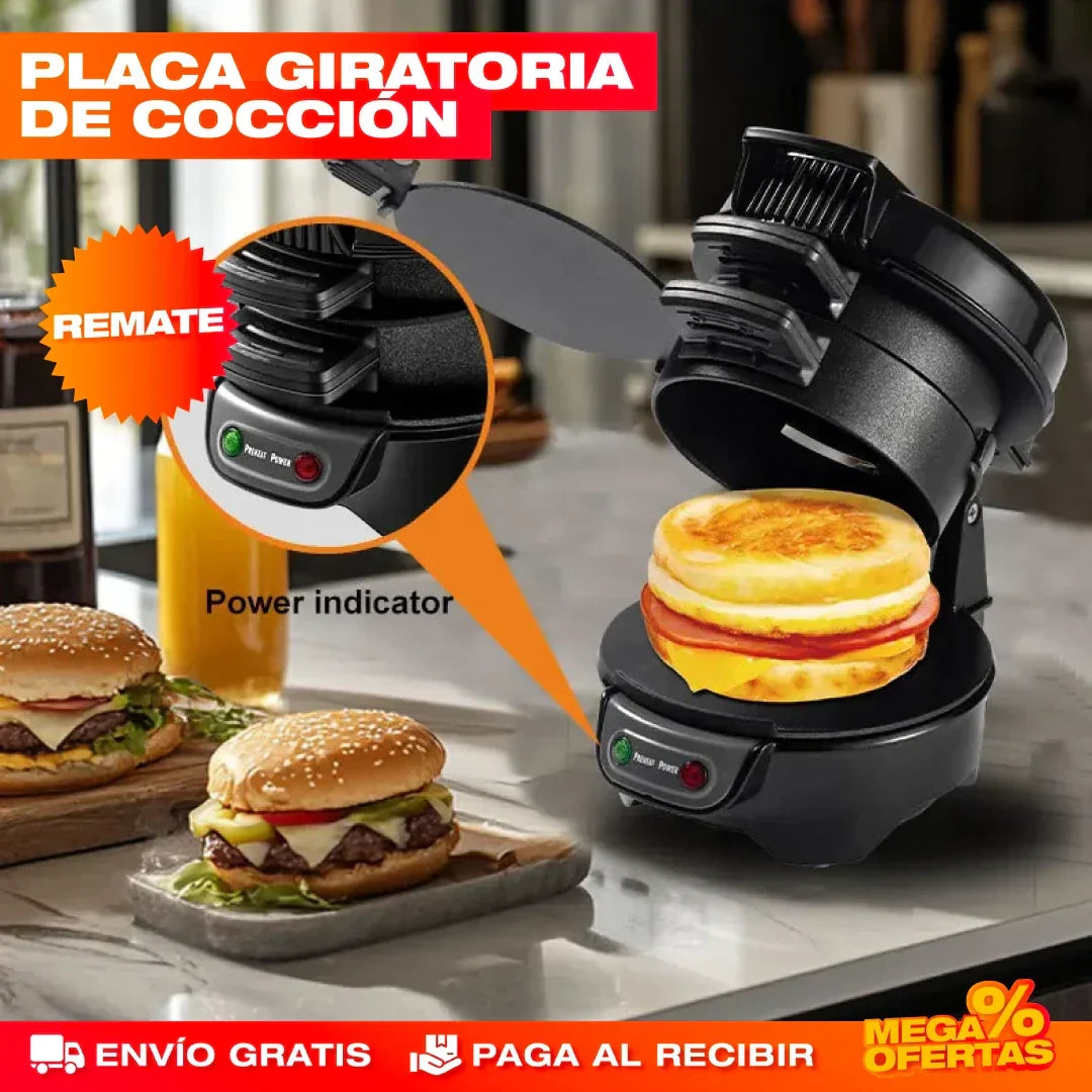 Máquina para Hamburguesas y Desayunos 3 en 1 Sokany