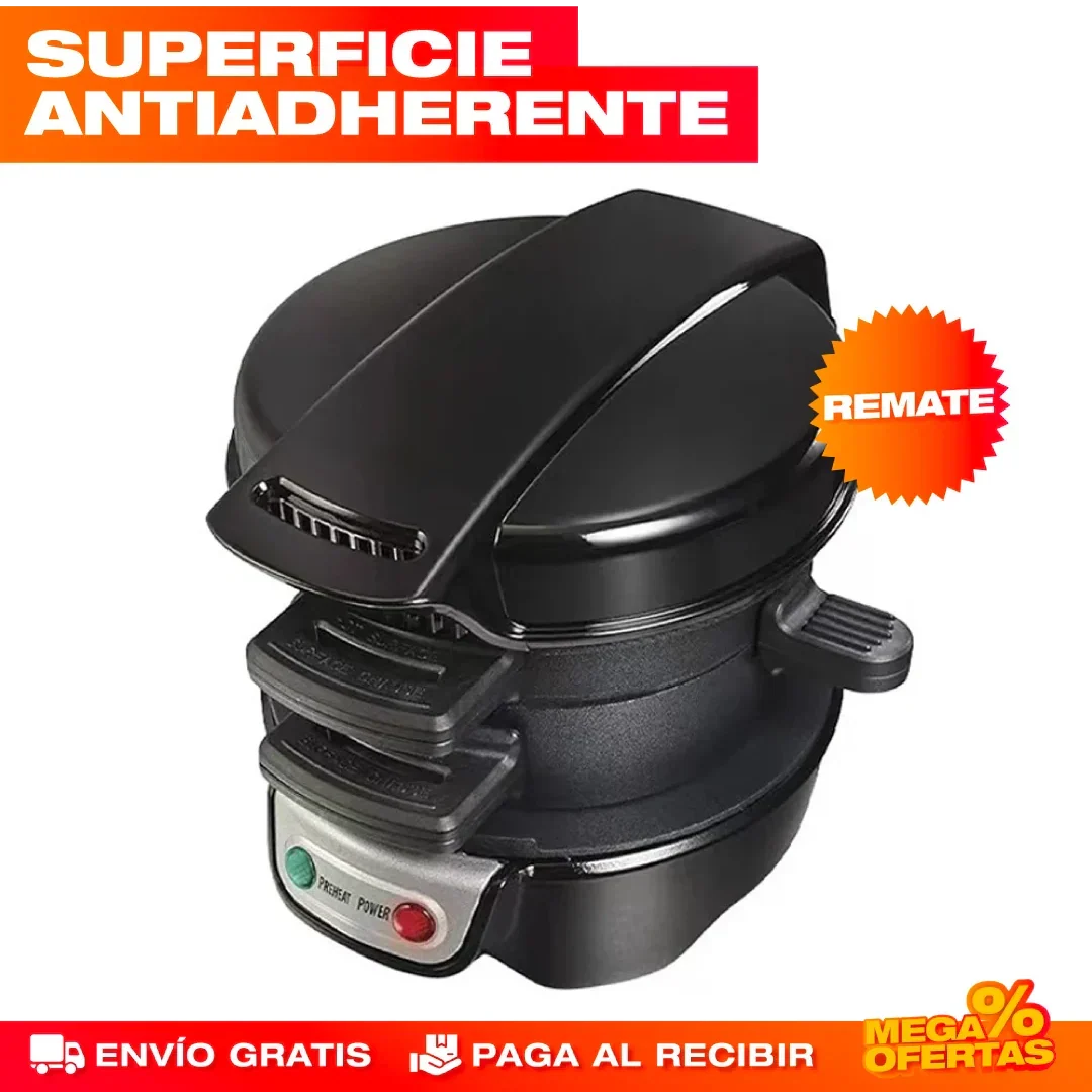 Máquina para Hamburguesas y Desayunos 3 en 1 Sokany