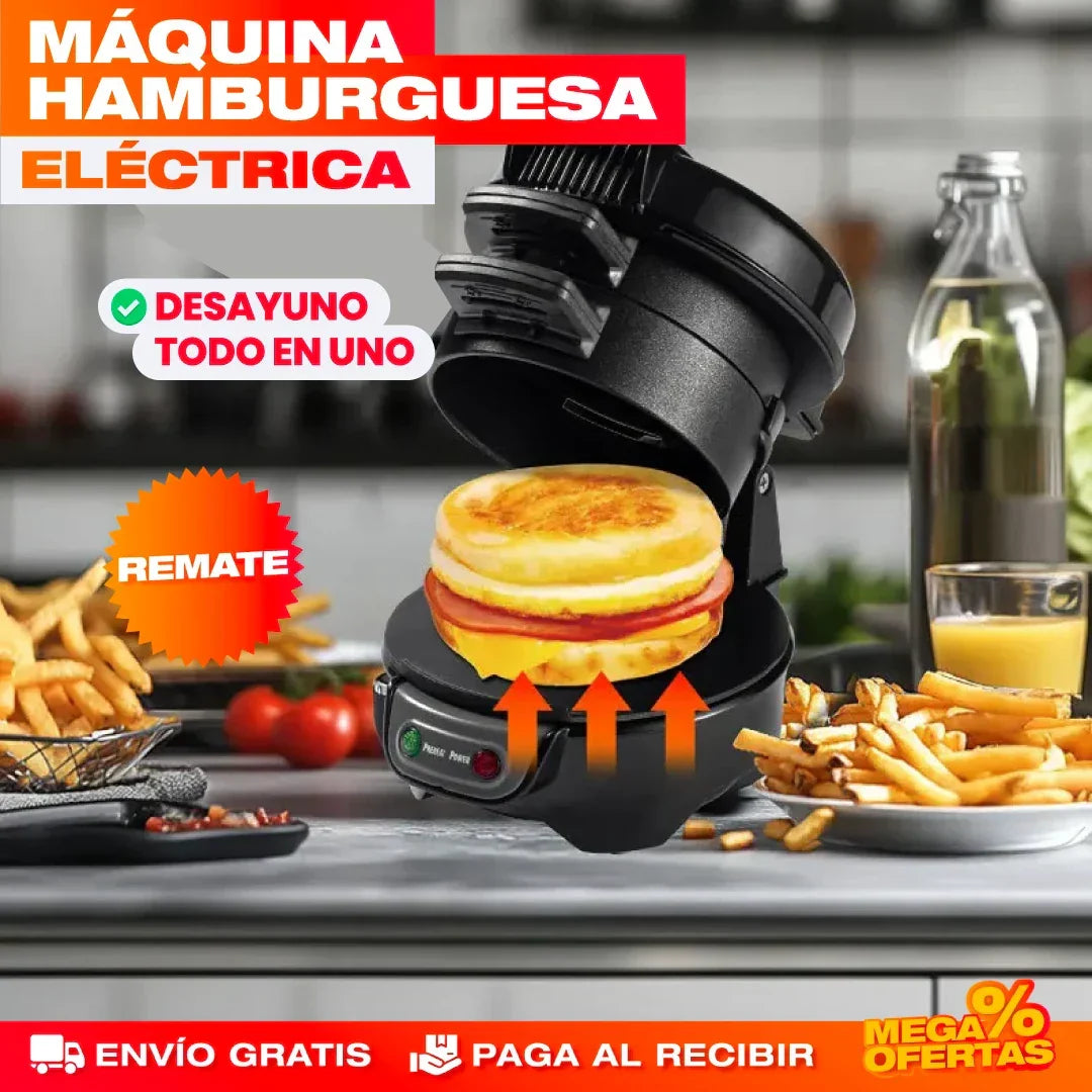 Máquina para Hamburguesas y Desayunos 3 en 1 Sokany